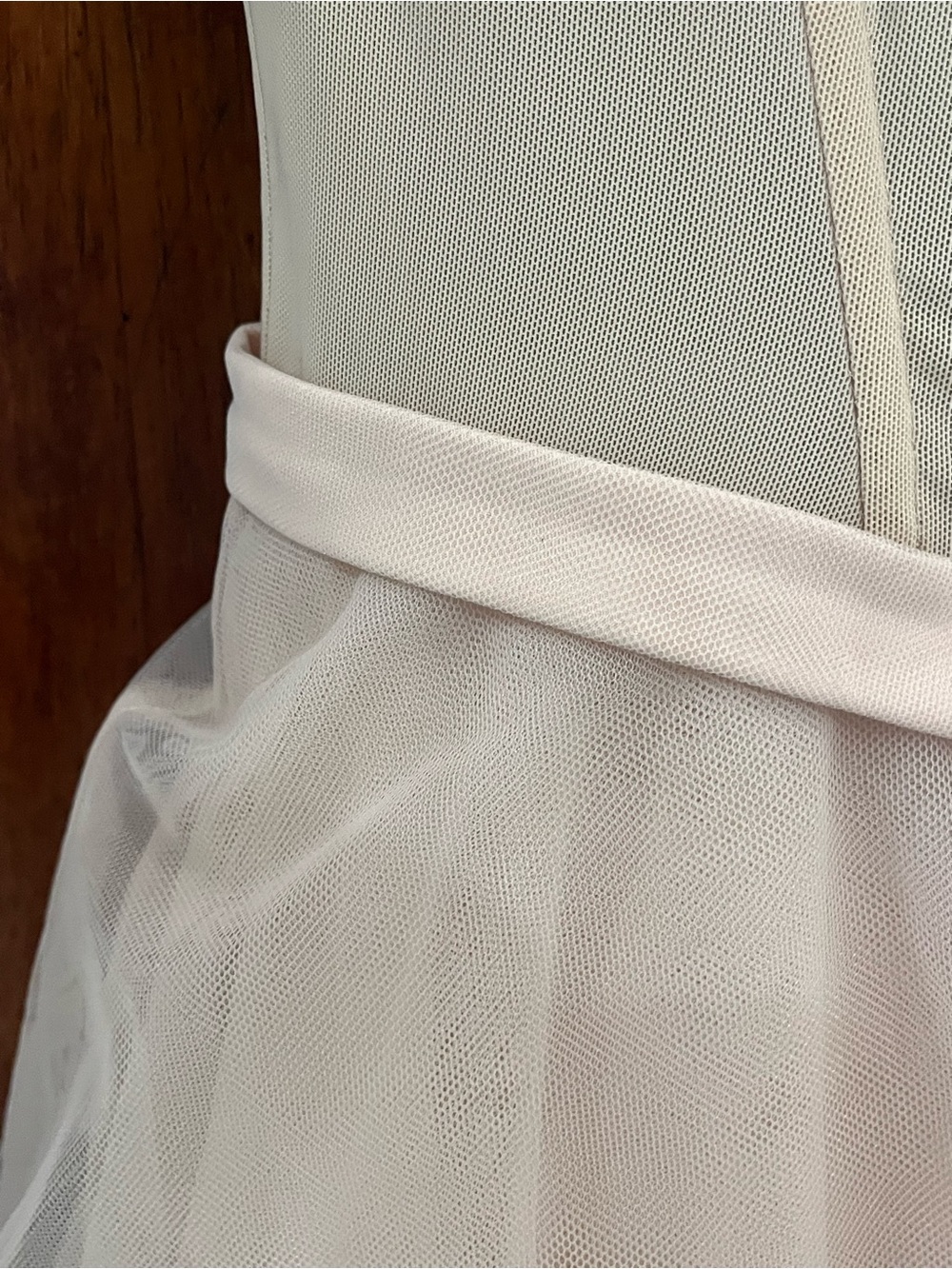 BCBGMaxAzria Blush Pink Tiered Tulle Midi Dress - Picture 5 of 12